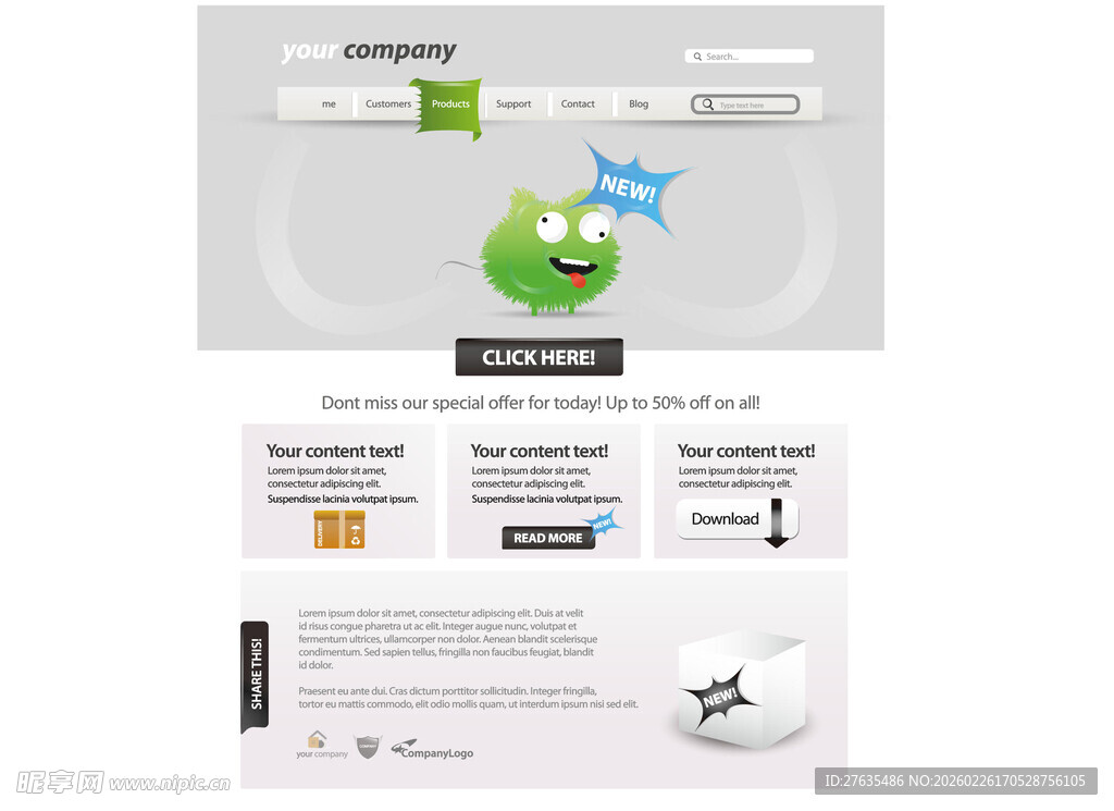 清新网页设计模板展示