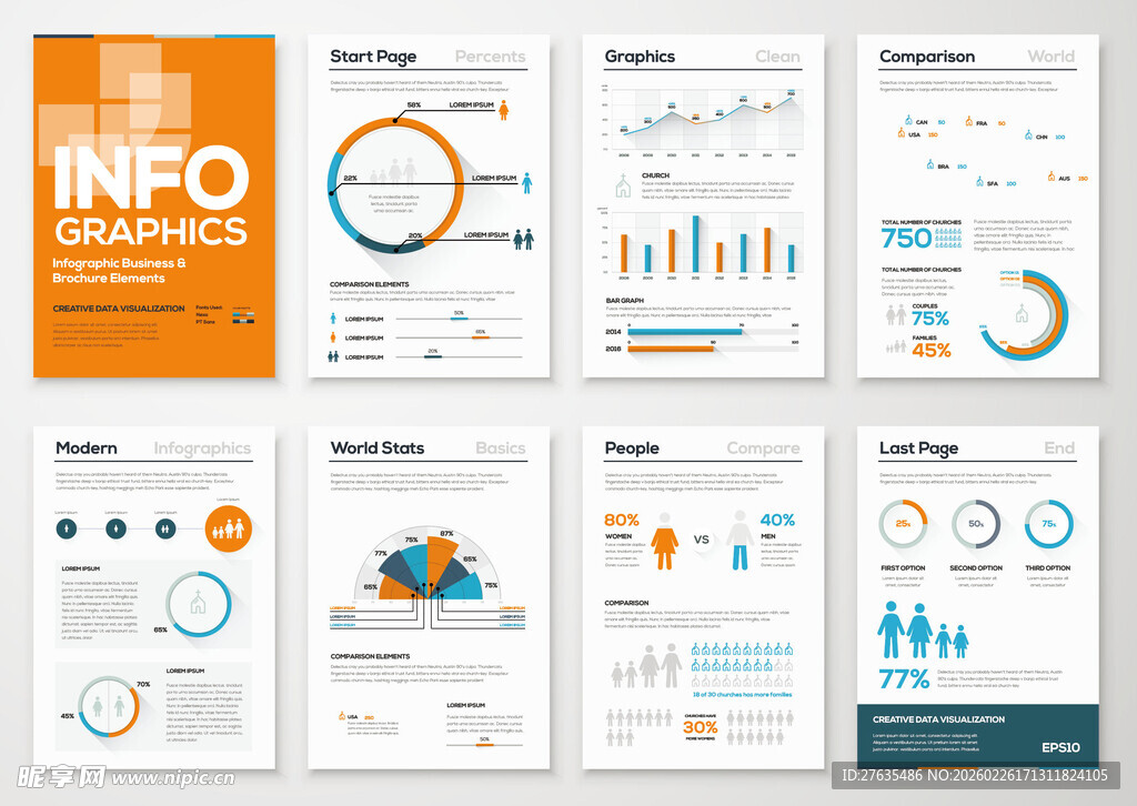 多样信息图表模板展示