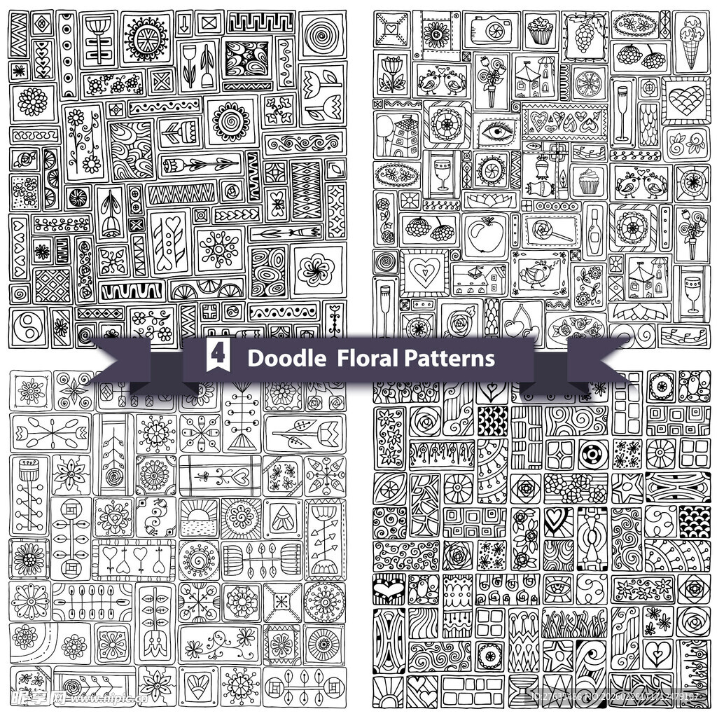 卡通填色图案素材集合