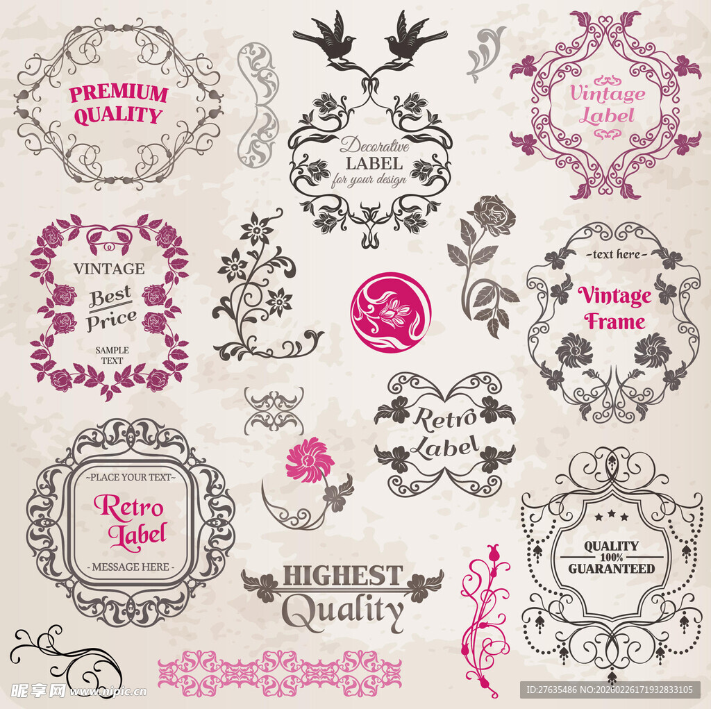 复古风装饰性花纹图案