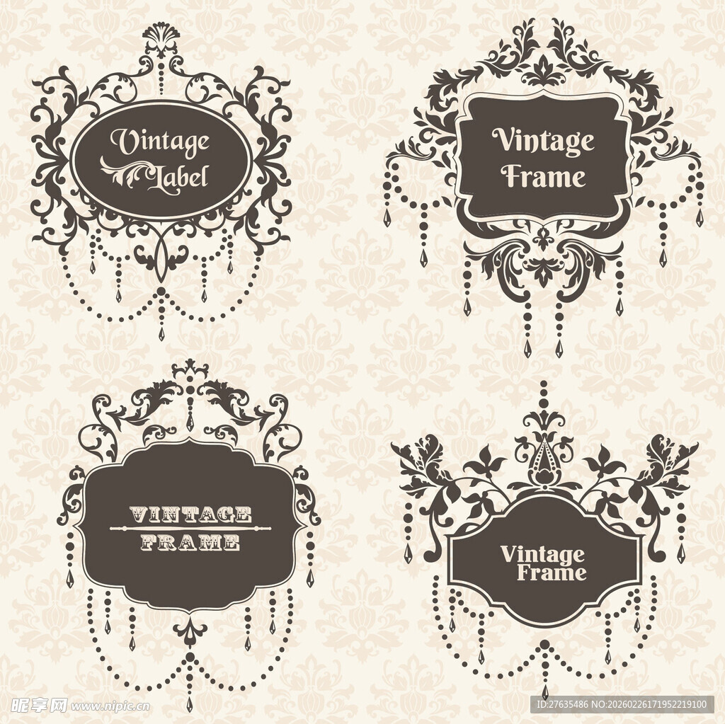 复古华丽装饰性边框设计