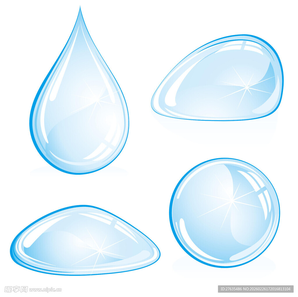 透明水滴形状集合