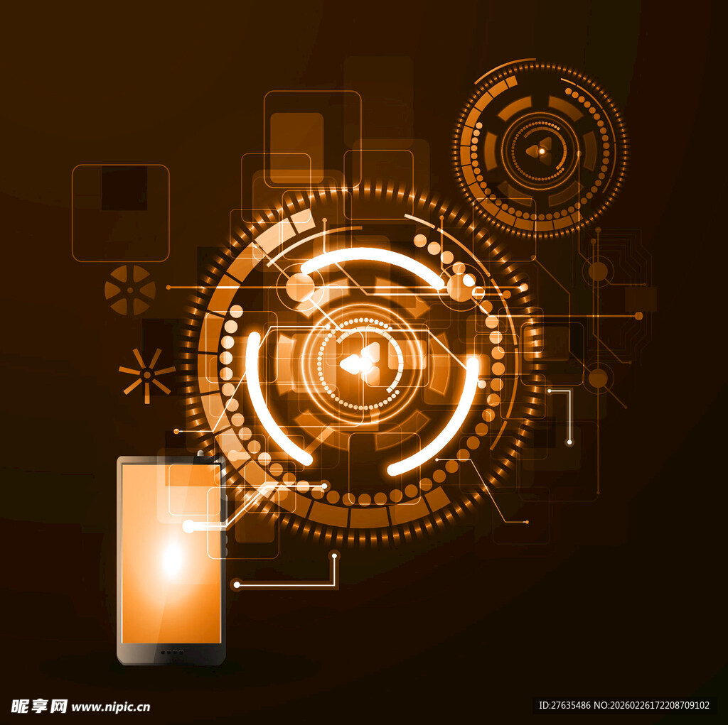 科技感手机与未来界面元素