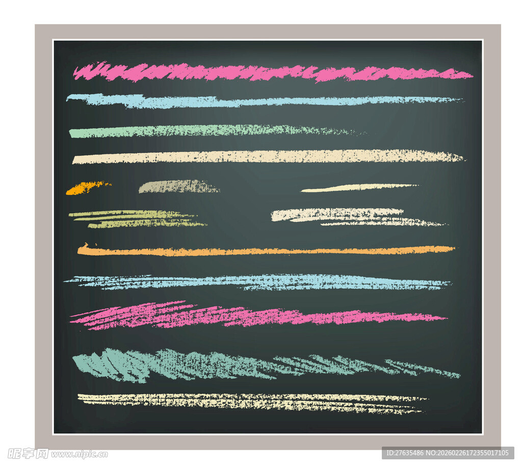 多彩粉笔笔触纹理展示