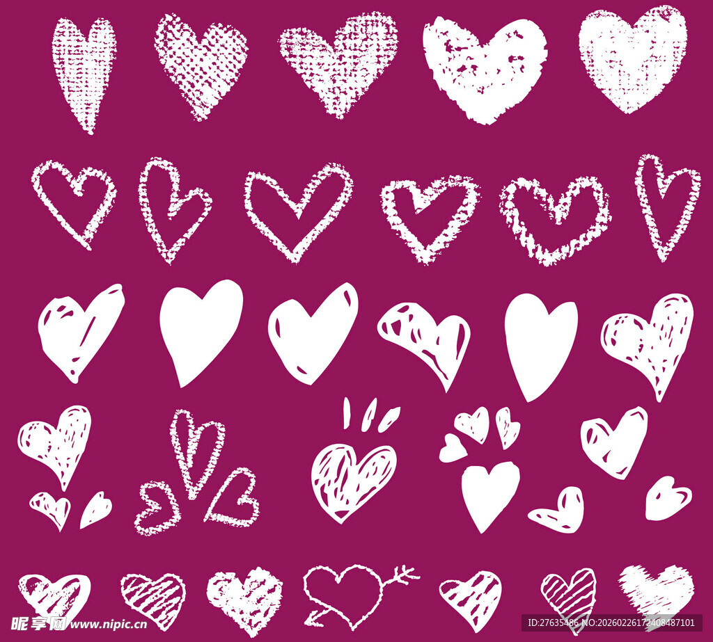 手绘爱心图案