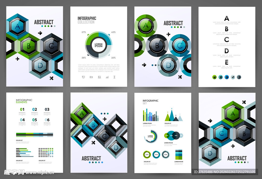 商务风多彩图表模板集合