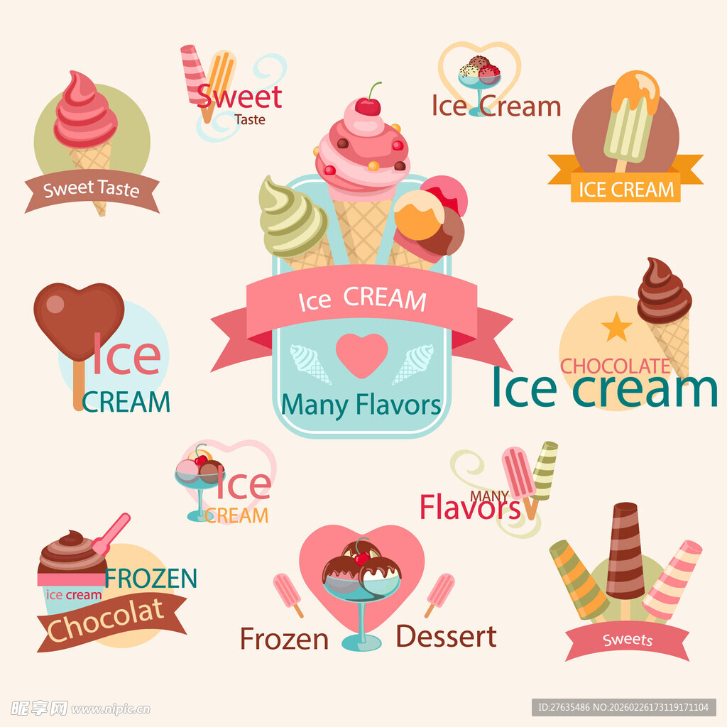 多彩冰淇淋标志设计集合