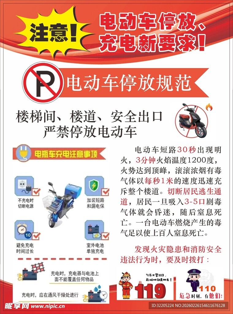 电动车停放规范宣传海报