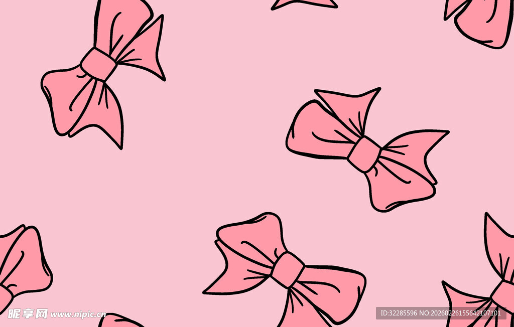 粉色蝴蝶结图案背景