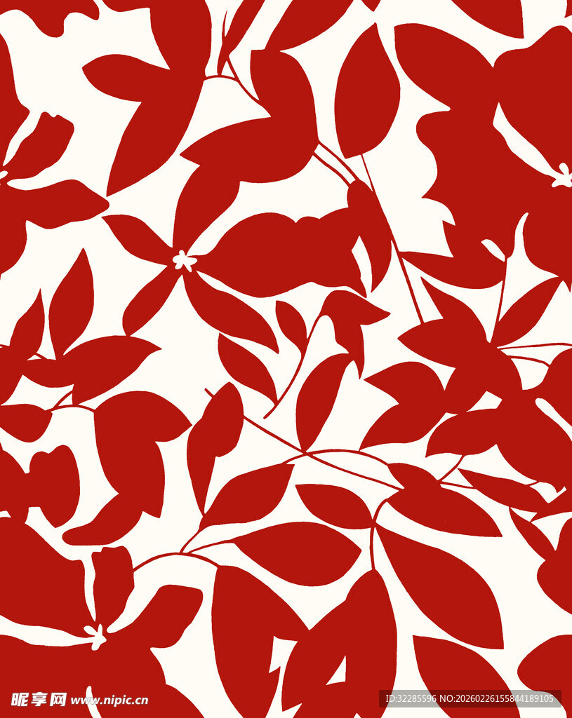 红色叶片图案纹理背景