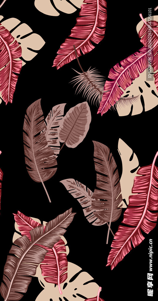 复古羽毛花纹图案设计