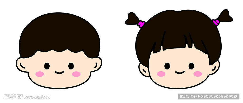 可爱卡通男孩女孩头像