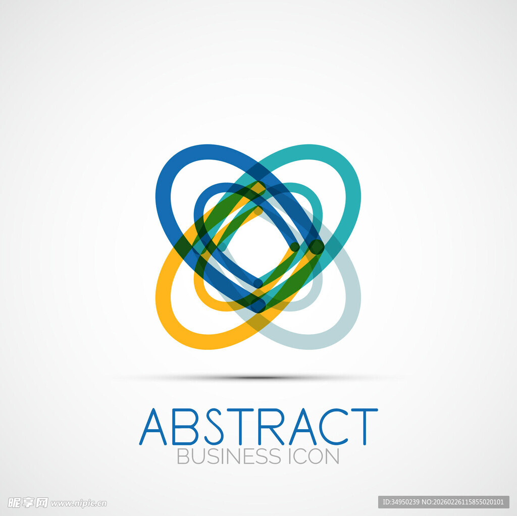 抽象多彩交织环形标志