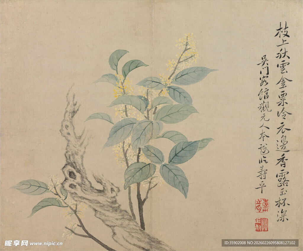 恽寿平中式花鸟图