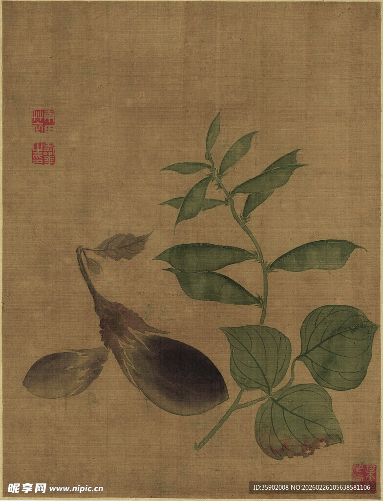 恽寿平水墨蔬果图