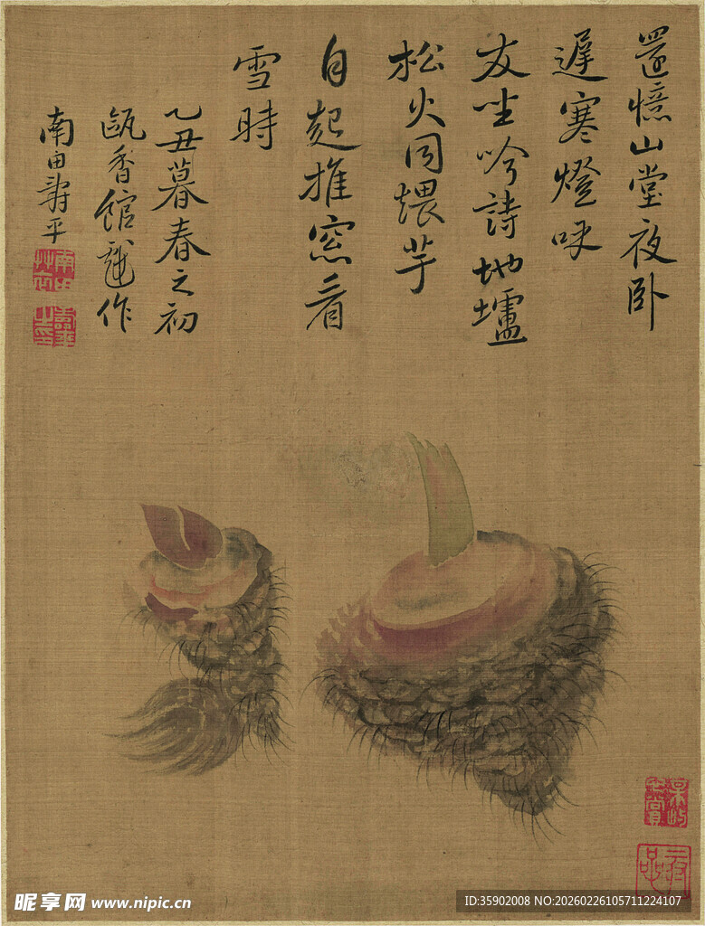 恽寿平水墨蔬果图