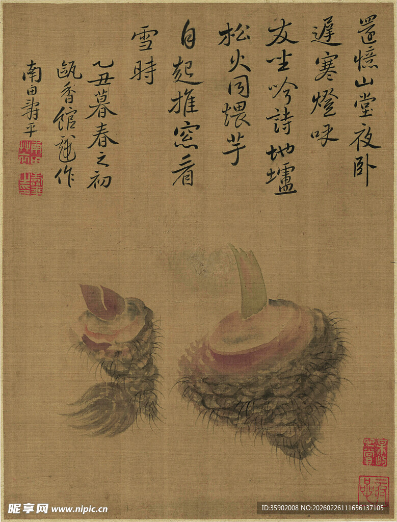 恽寿平水墨蔬果图