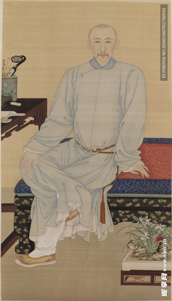 封果毅亲王清代男子坐像