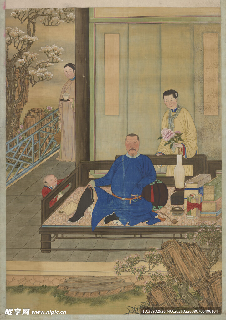 十八皇子古人室内闲坐图