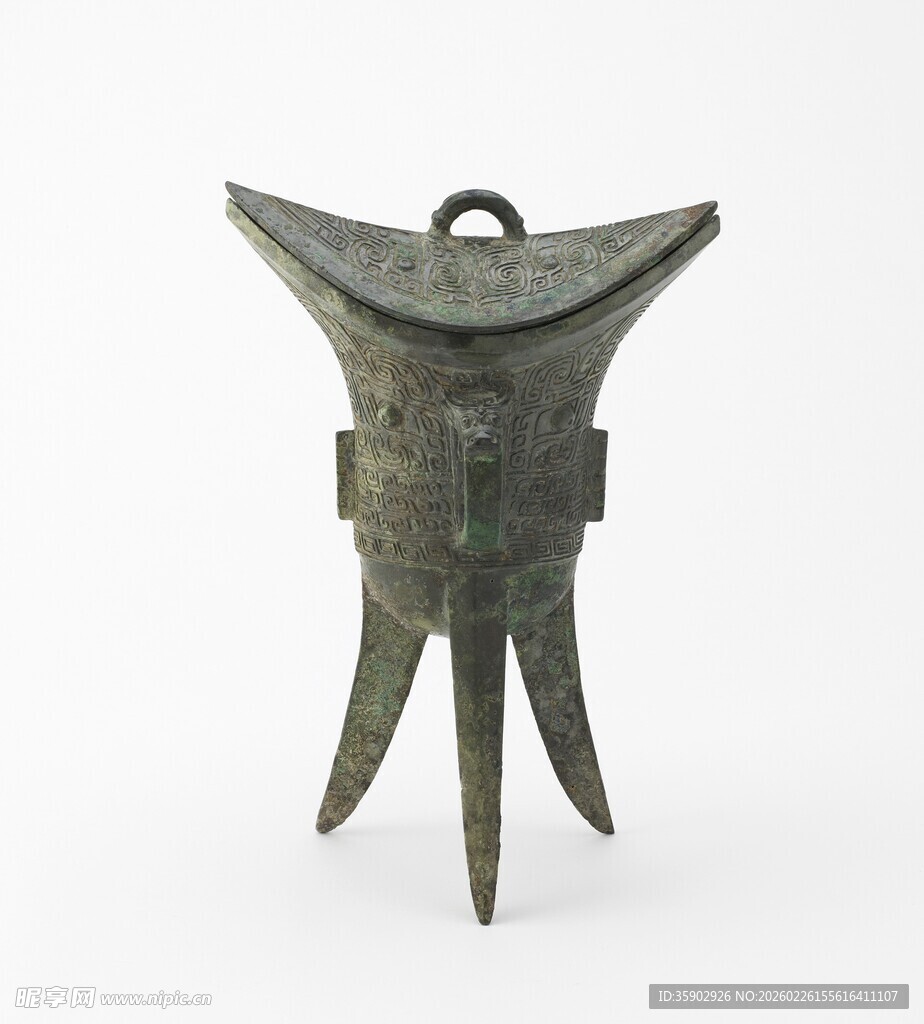 青铜三足酒器