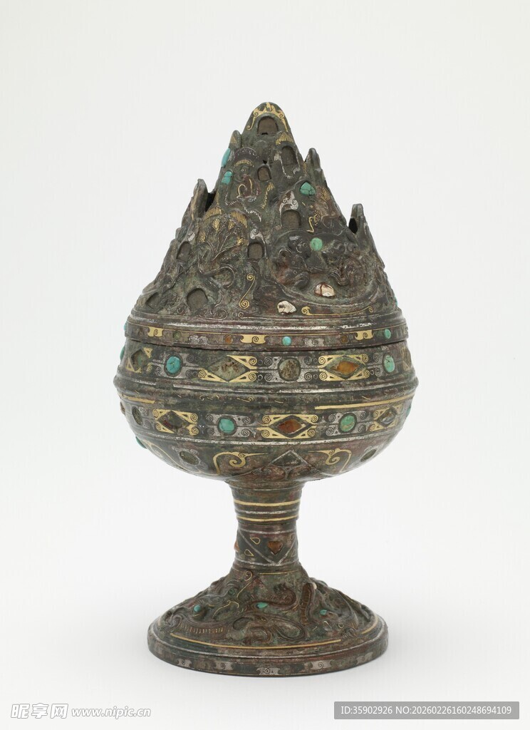 古代青铜塔式香炉