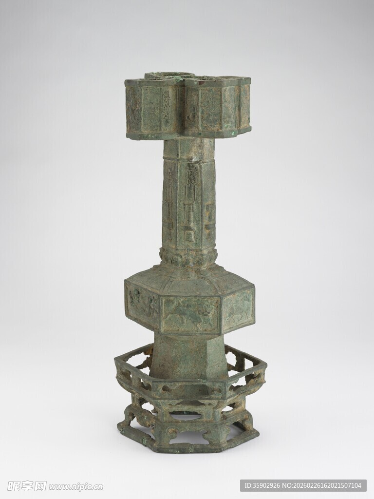 青铜六角形古代器物