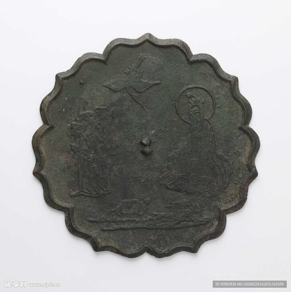 古铜镜精美花纹装饰