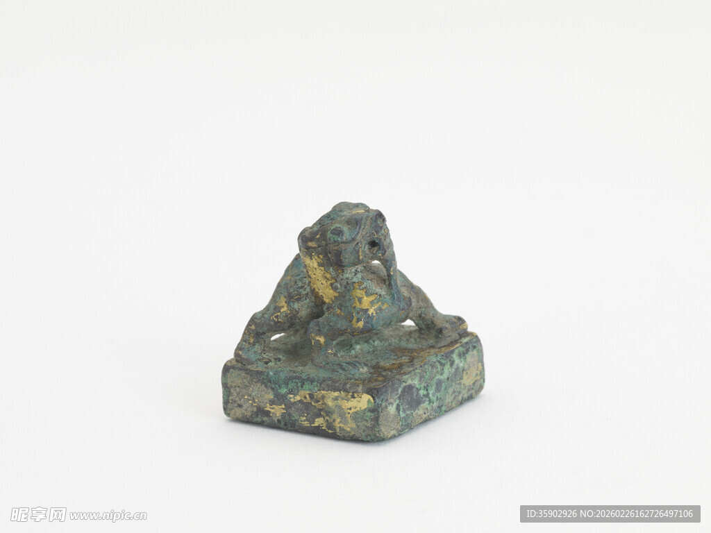 古朴青铜山形印章