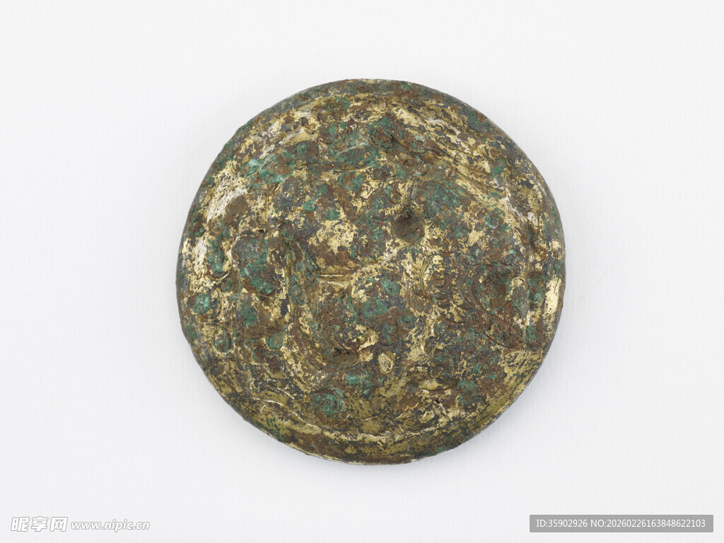 古旧斑驳圆形金属物件