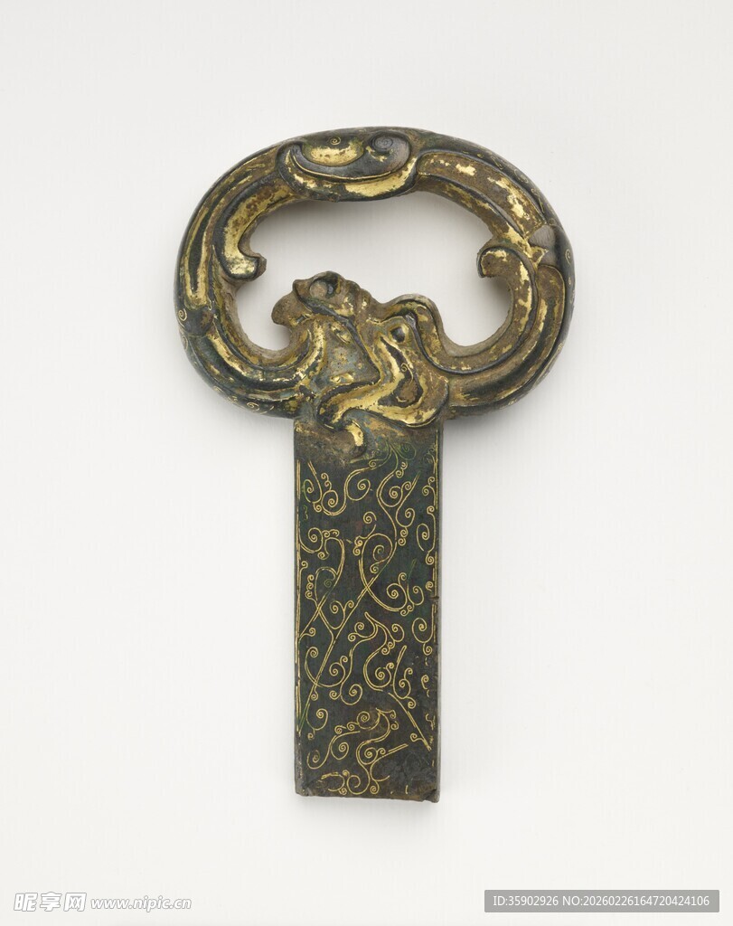 古铜雕花钥匙