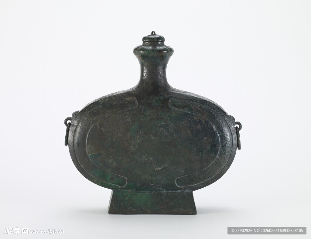 复古青铜扁壶