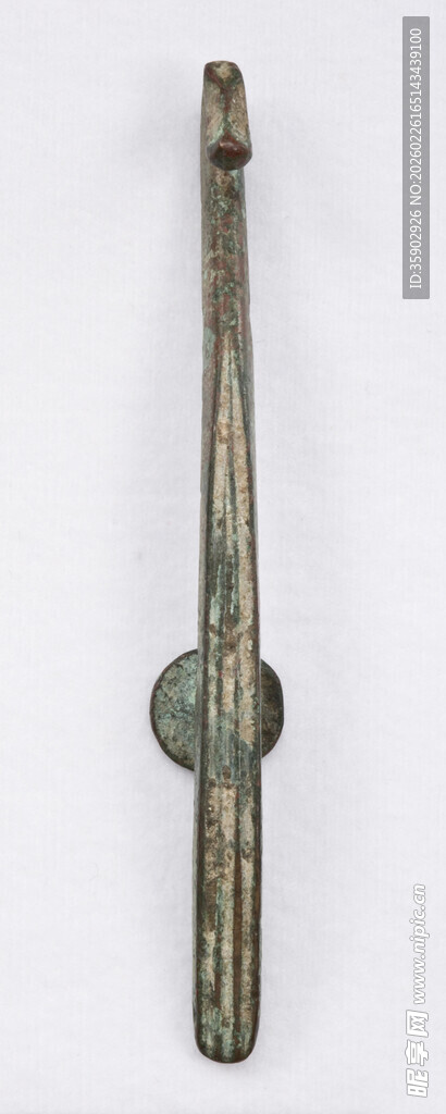 古代青铜长柄带环器物