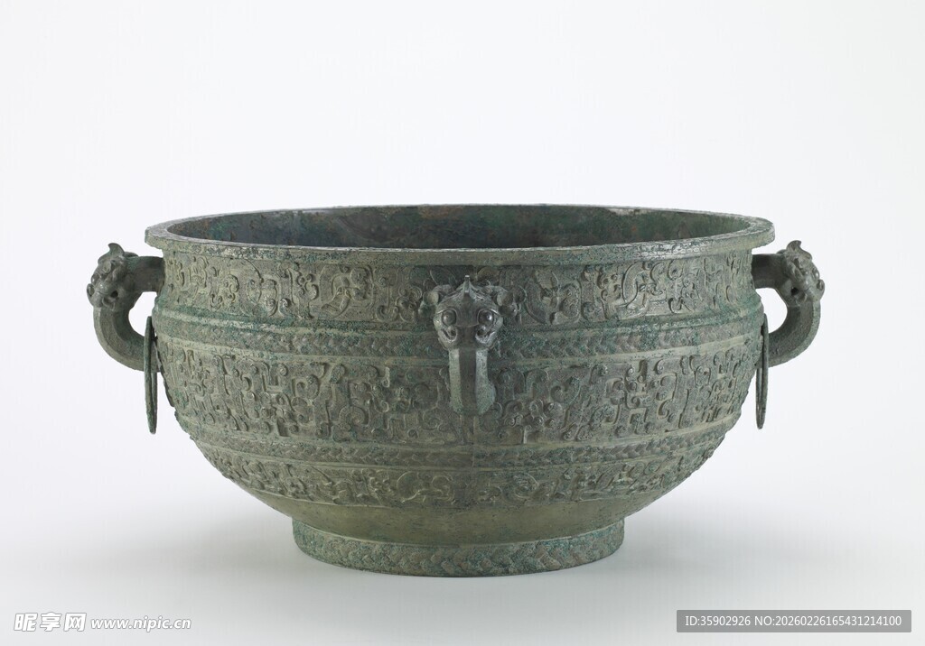 双环耳青铜古鼎