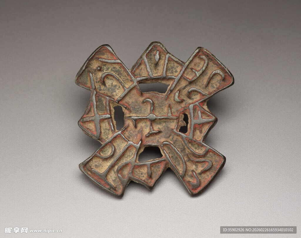 古代几何纹青铜装饰件