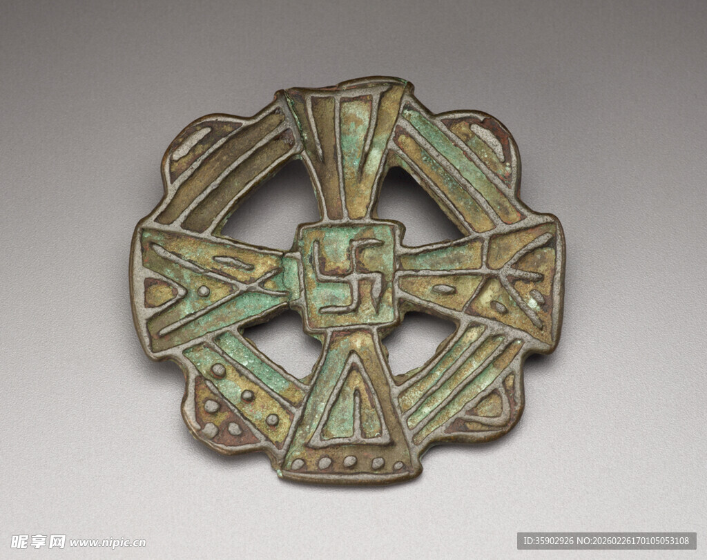 复古几何图案金属饰品