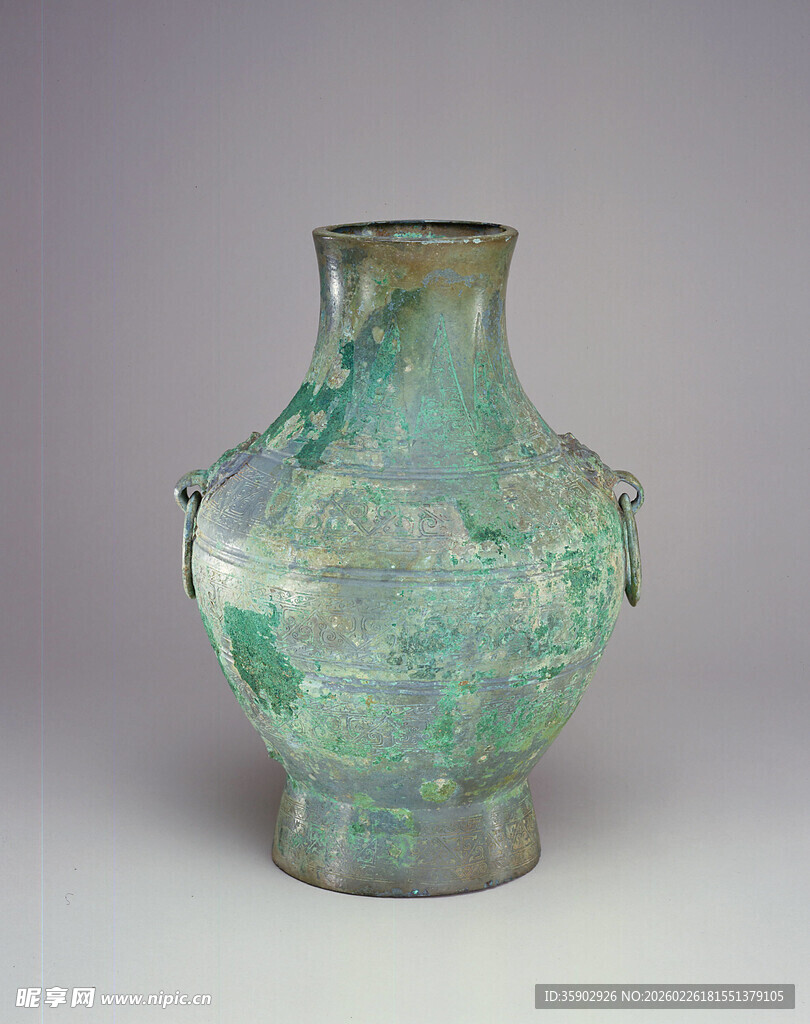 古朴青铜双耳花瓶