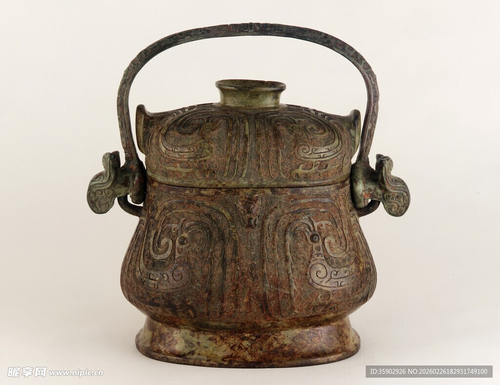 古朴青铜提梁壶
