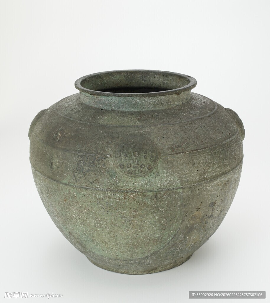 古朴灰陶罐