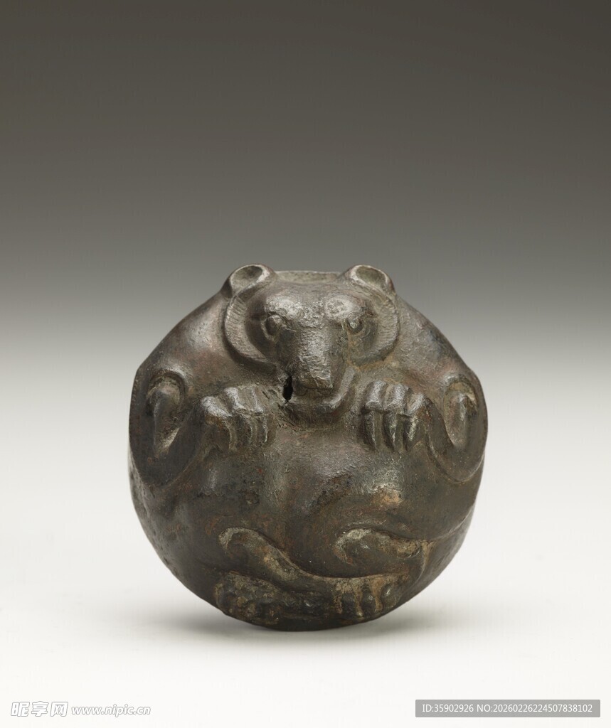 古玉雕瑞兽圆球