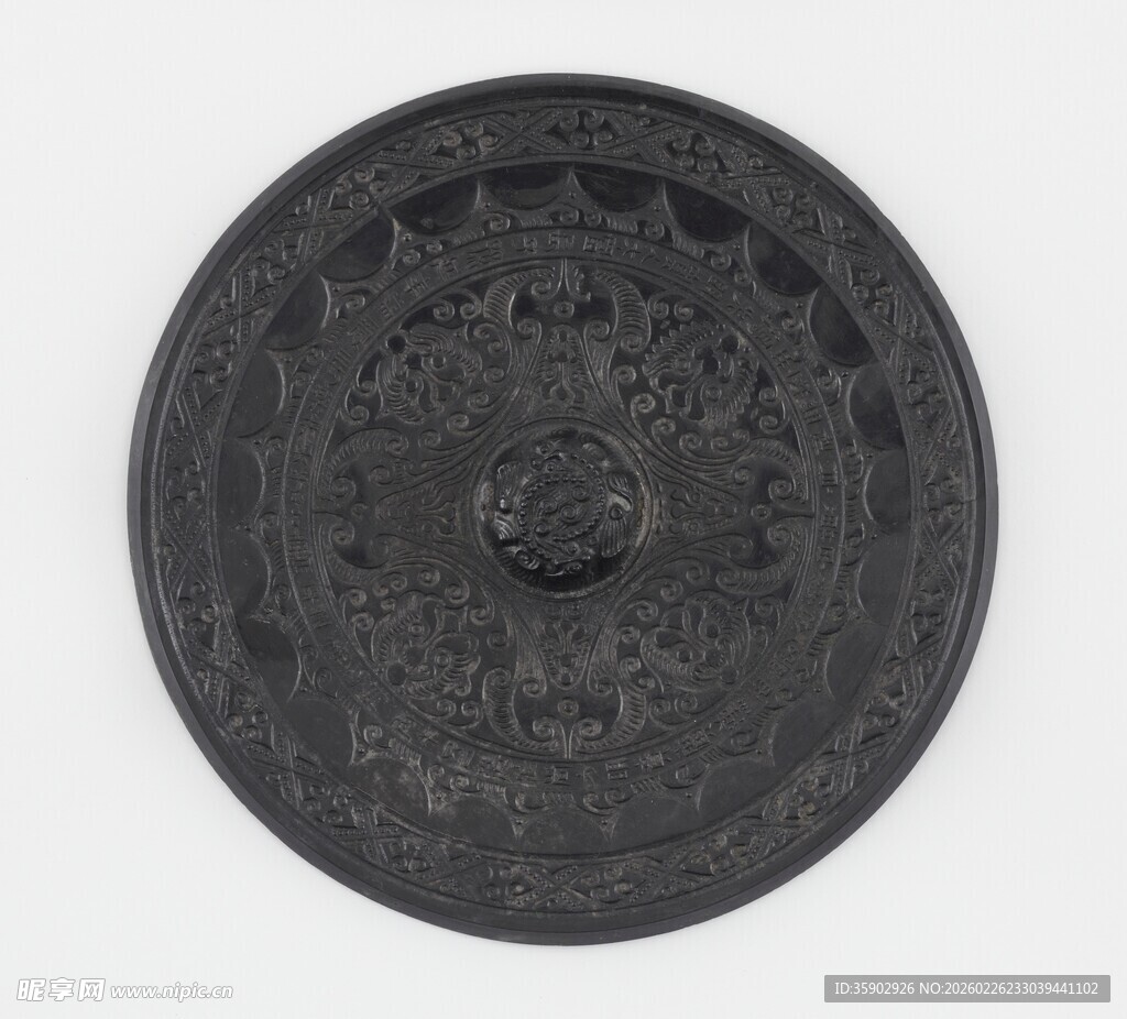 圆形古物纹饰盘