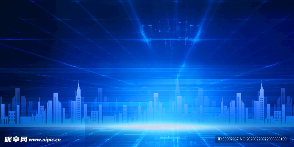 科技感城市夜景背景图