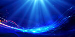 蓝色炫光舞台光束背景图