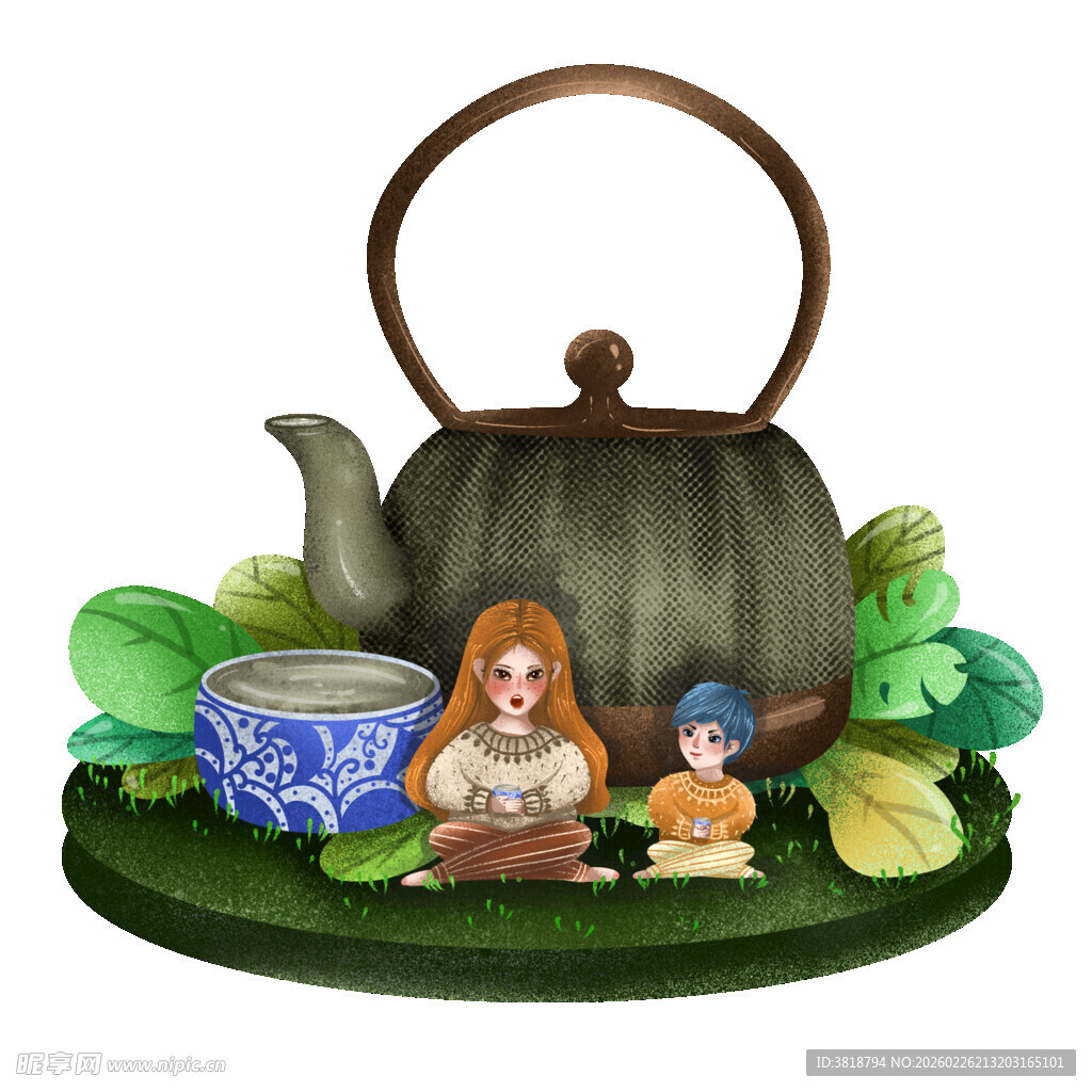茶壶下的奇幻童话场景