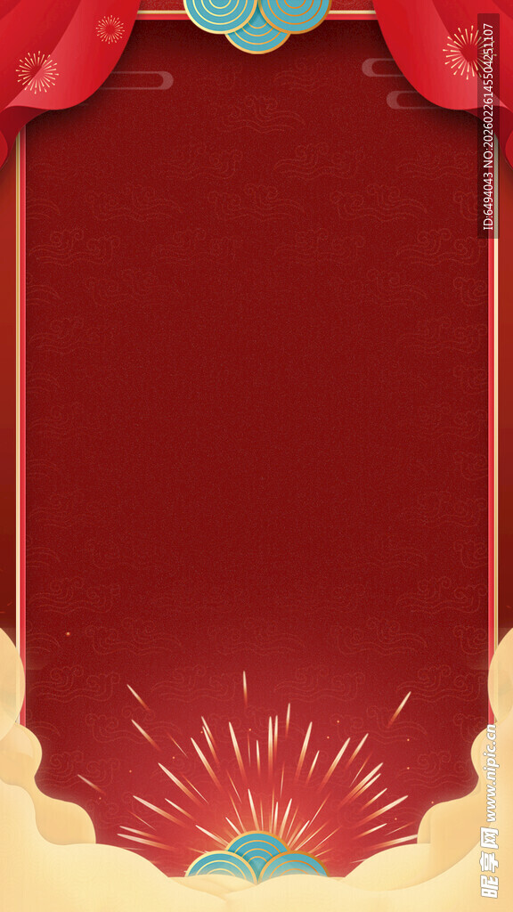 中式红色喜庆边框背景图