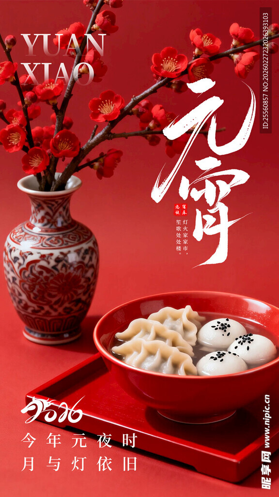 元宵佳节 美味汤圆摆桌前