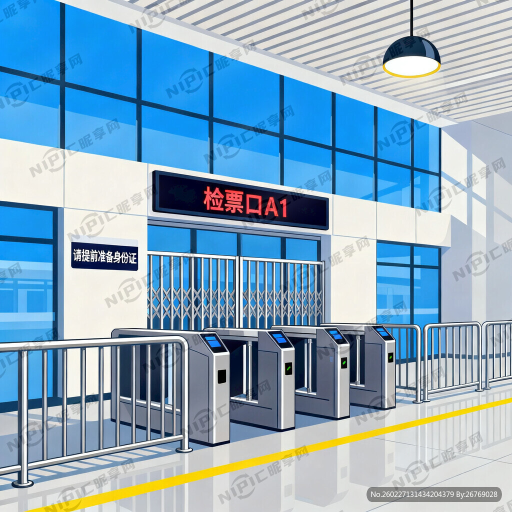 高铁站检票口正面