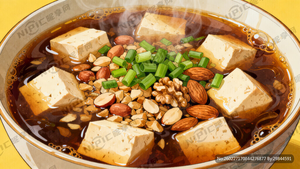 早餐店使用 绘画一碗豆腐汤