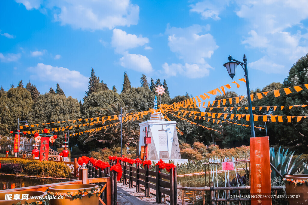 婆罗浮屠景区节庆布置场景