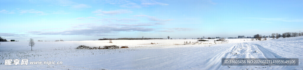 冬日雪景中的广阔天地