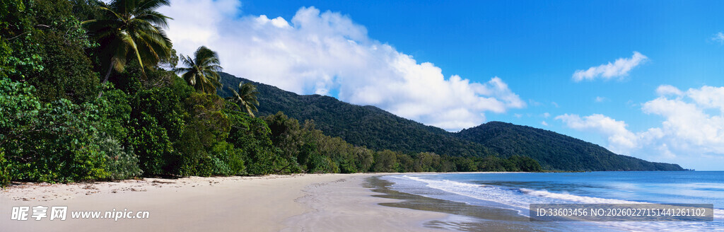 美丽海滨沙滩自然风光